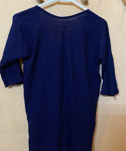 Chikankari Navy Blue Kurta