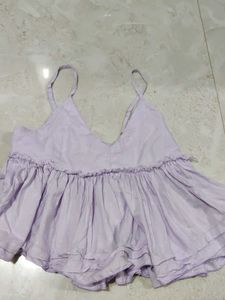 Lavender Ruffled Camisole babydoll Top