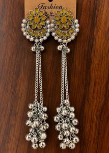 kashmiri earrings # shoulder touch