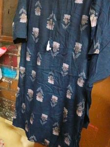 Blue Floral Kurta with Pants Set