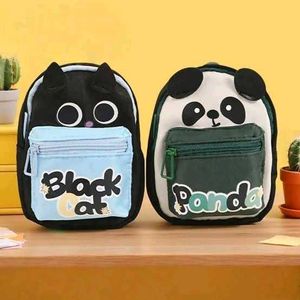 Cute Black Cat & Panda Backpack (Pack of 1)