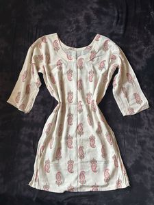White Paisley Short Kurti