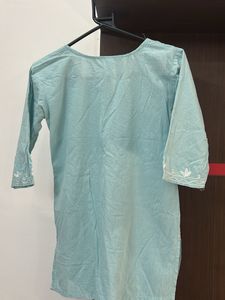 Light Blue Embroidered Kurta