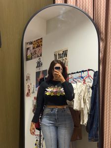 Cute Graphic Print Crop Top