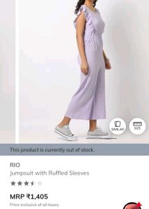 Lavender Jumpsuit with Ruffle Sleeves