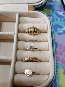 Stackable Gold Tone Rings Set