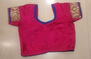 Hot Pink Kundan Work 36 Bust Blouse
