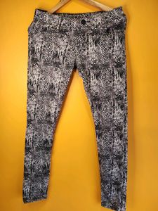 Black White Printed Trouser..
