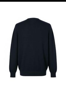 Authentic Ferrante Navy V-Neck Sweater