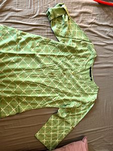 Green Printed Kurta