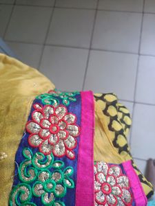 Yellow Black Saree