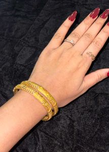 Gold Plated Designer Bangles (Set of 2)