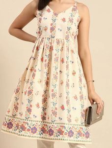 women floral printed empire kurta