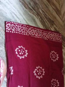 Maroon Batik Print Kurta Set