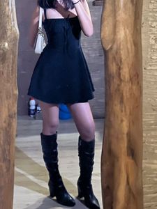 Black Tied A-Line Dress