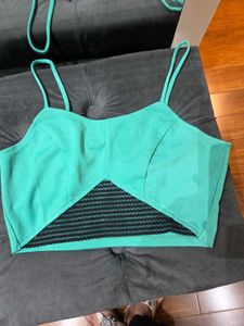 🇮🇳Freedom Sale🇮🇳Stylish Teal Crop Top