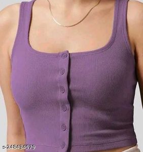 Ribbed Button-Up Crop Top
