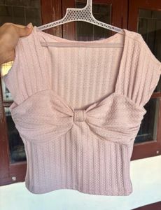 Cute Bow Detail Cropped Top