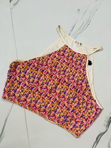 Vibrant Halter Neck Crop Top