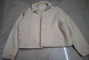 korean Cropped Wool Blend Jacket