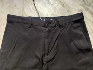 Black Straight-Leg Trousers with Drawstring