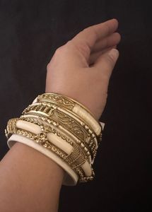 Vintage Ivory Resin Bangles