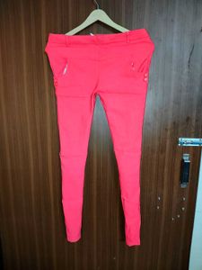 Vibrant Pink Slim Fit Pants