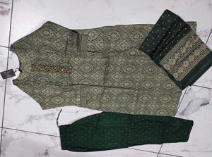 Elegant Green Kurta Set with Embellishments3XL