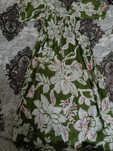Green Floral Print Maxi Dress