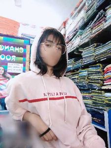 Pink Cropped Hoodie with Red Trim