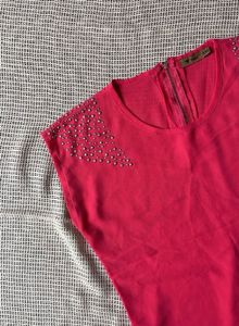Chic Studded Coral Top for Women