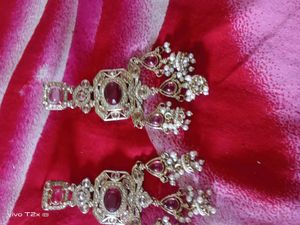 Exquisite Ruby and Pearl Earrings