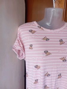 Cute Dog Print Cotton Nightdress