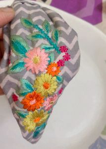 New Embroidered Floral Headband