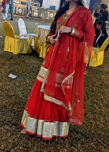 Red Sharara Bridal Garara Wear For Women