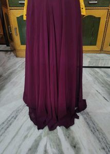 Burgundy Embroidered sharara.
