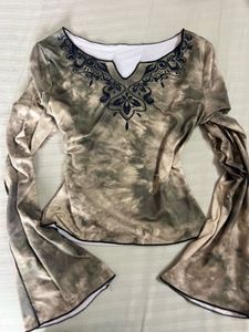 Savana Boho Tie-Dye Bell Sleeve Top