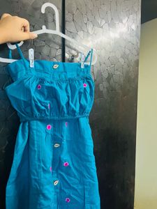 Teal Blue Crop Top and A line skirt coords