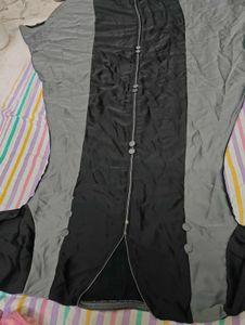 Elegant Grey & Black Abaya