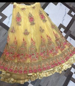 Yellow Embroidered Lehenga Choli Set