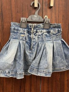Cute Acid Wash Denim Skirt