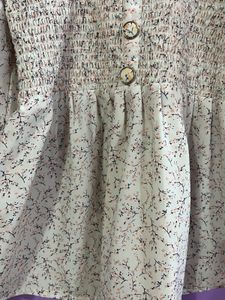Chic Smocked Floral Square Neck Top