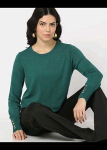 Elegant Teal Long Sleeve Sweater