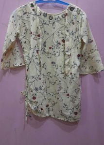 Cream Floral Print top