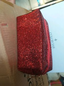 Colorbar Glitter Pouch Red Brand New