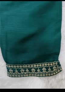 Emerald Green Embroidered Kurti Set