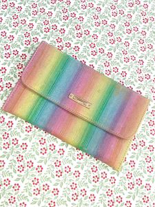 Vibrant Rainbow Shimmer Clutch