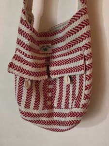 Boho Striped Hemp Sling Bag