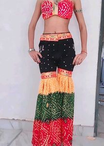 Vibrant Bandhani Print Lehenga Choli Set full hand