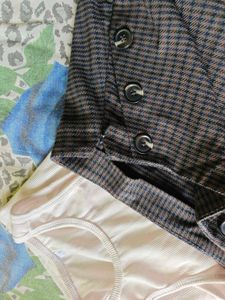 Ribbed Tank Top &amp; Plaid Skirt Set